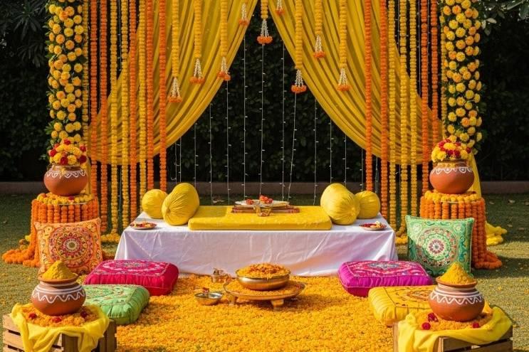 7 Beautiful Haldi Decoration Ideas for a Colourful Celebration